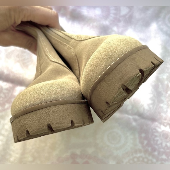 Blondo Demaria Sand Size 7.5 Boots Waterproof Suede Bootie Ankle Knit Collar - Picture 5 of 16